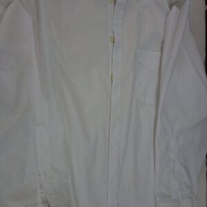 GEOFFREY BEENE 15 1/2 32/33 Men's Shirt 55% Cotton 4% Polyester White Shirt